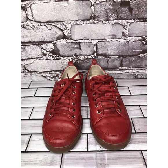FitFlop Supertone Blaze Red Leather Comfort Sneakers Shoes 114-002 Women Sz 5M - Picture 5 of 16
